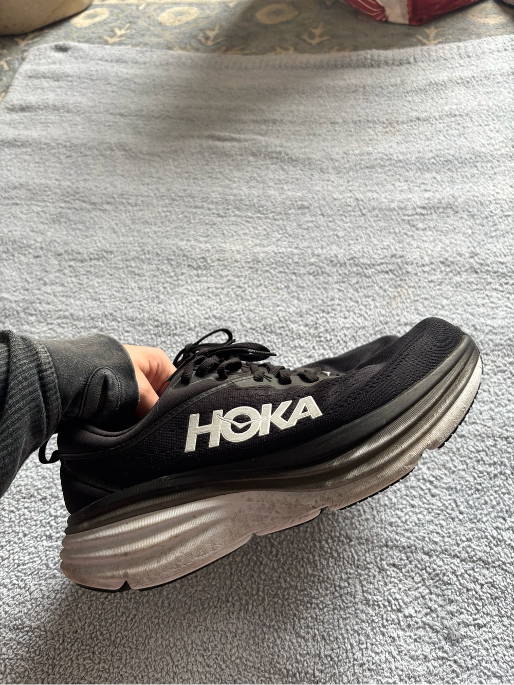 Hoka Women’s Bondi 8 Black Running Shoes - Picture 3 of 15